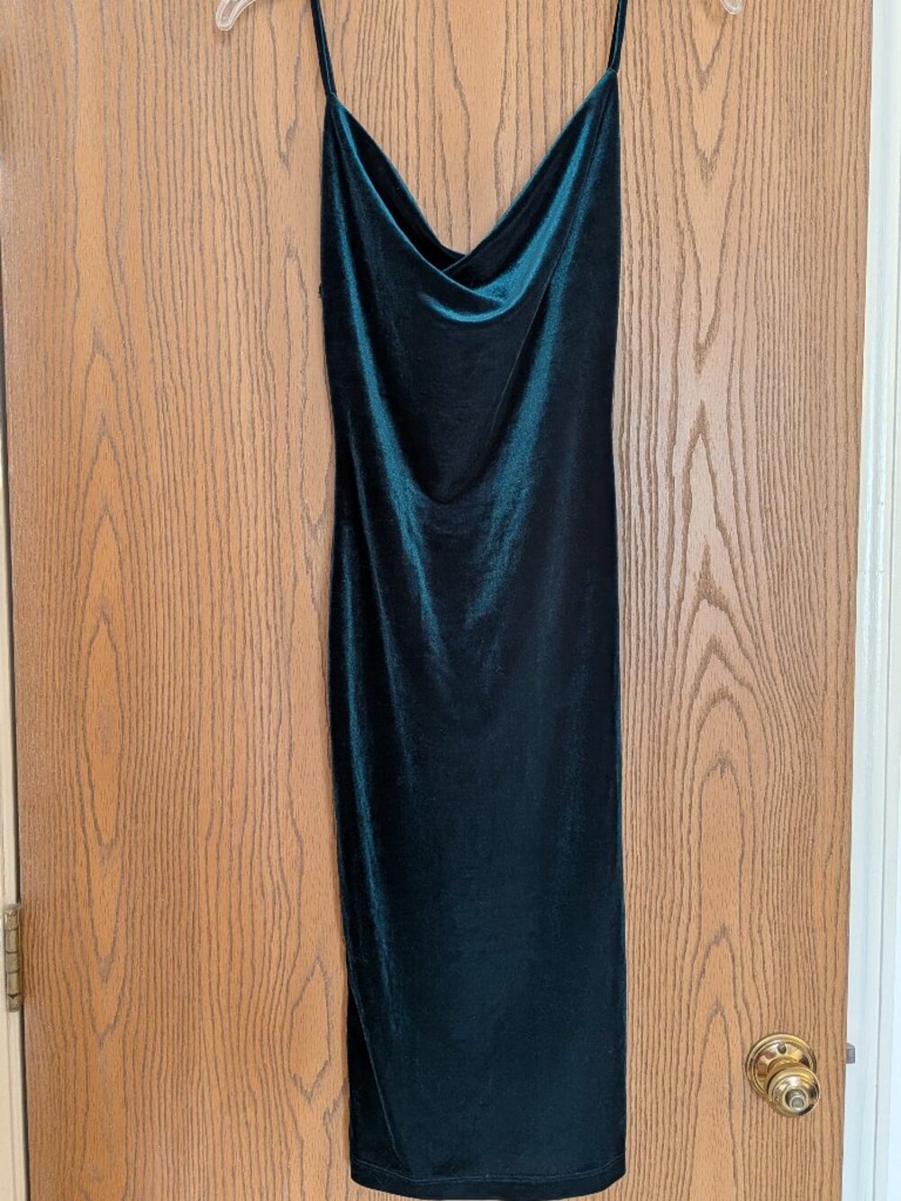 Lulus Jazzy Belle Dark Green Velvet Dress